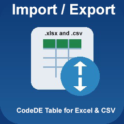 CodeDE Table Import/Export for Excel &amp; CSV