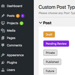 Custom Post Types Bubbles