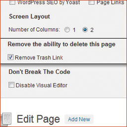 Disable Delete Post or Page