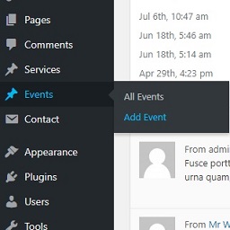 WDV – Add Services and Events