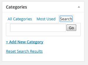 WP Admin Category Search