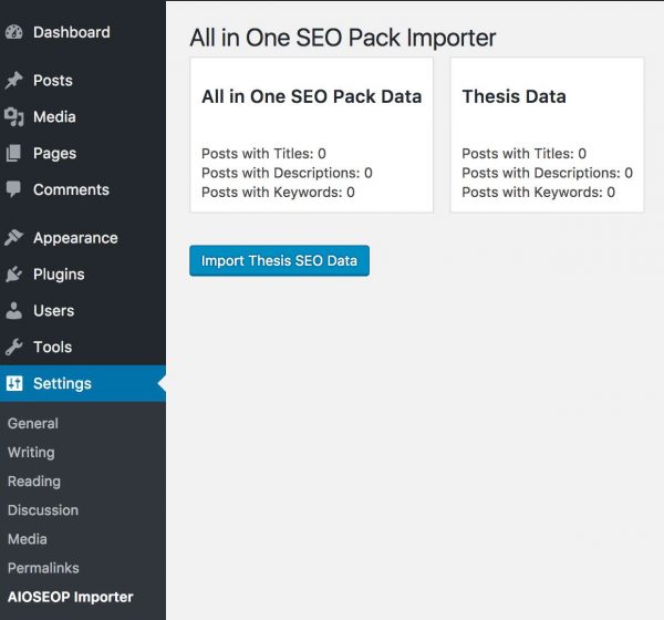 All in One SEO Pack Importer