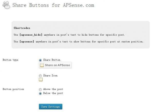 Share Button for APSense Business Network