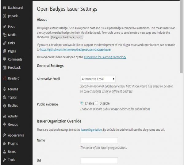 Open Badges Issuer Add-on