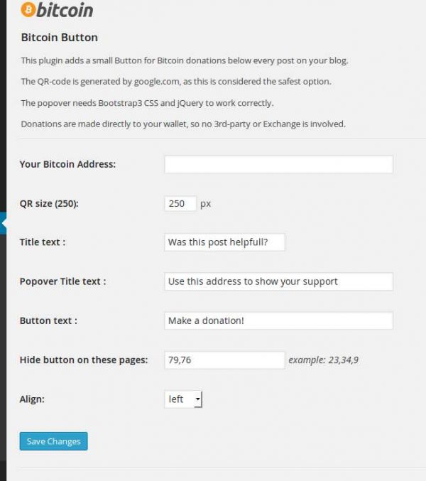 Bitcoin Donate Button