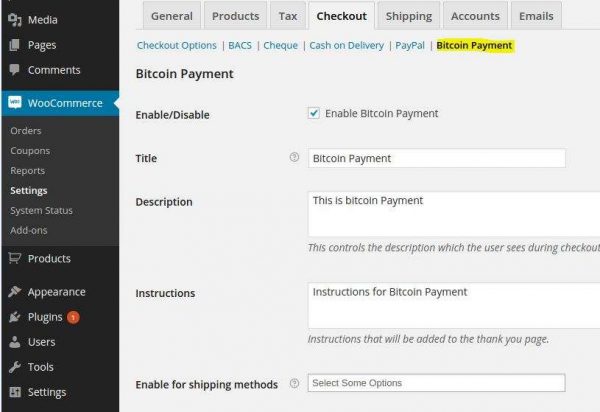 Bitcoin Payments for WP WooCommerce