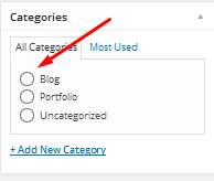Change Category Checkbox to Radio Button