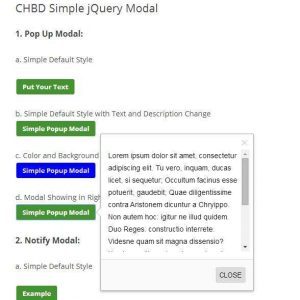 CHBD Simple jQuery Modal