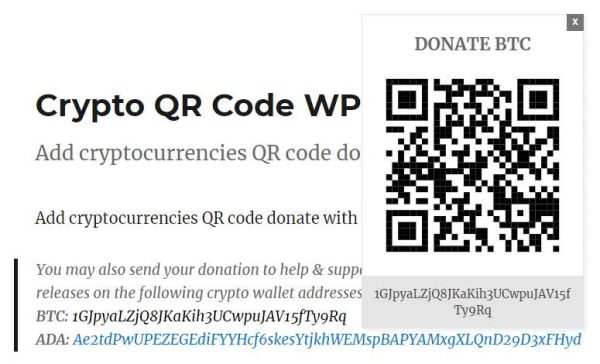 Crypto QR Code WP