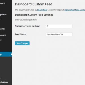 Dashboard Custom Feed Admin