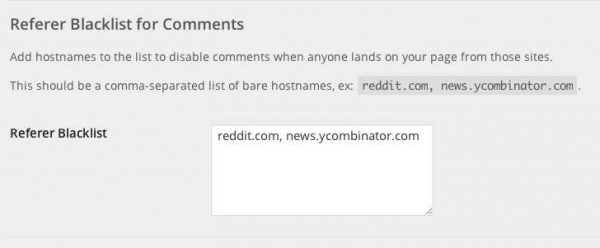 Disable Comments By Referer