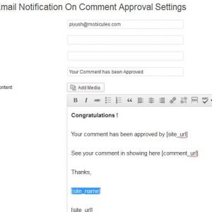 Email Notification On Comment Approval