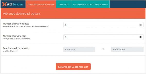 WooCommerce Export customer list csv