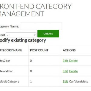 Front-end Category Management