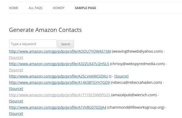 Generate Amazon Contacts