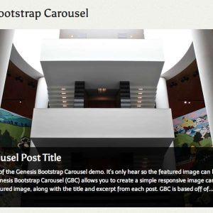 Genesis Bootstrap Carousel