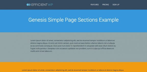 Genesis Simple Page Sections