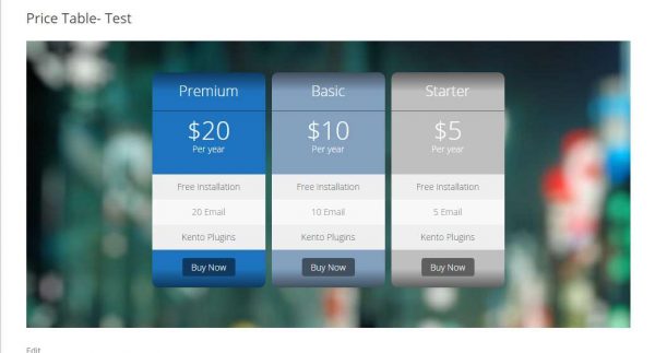 Pricing Tables Free