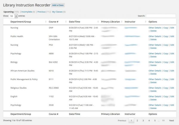 Library Instruction Recorder