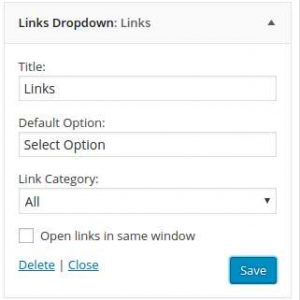 Dropdown Links Widget