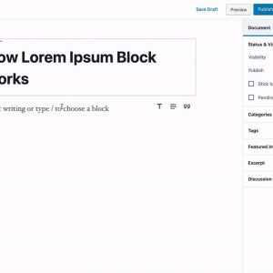 Lorem Ipsum Block â Placeholders for everyone