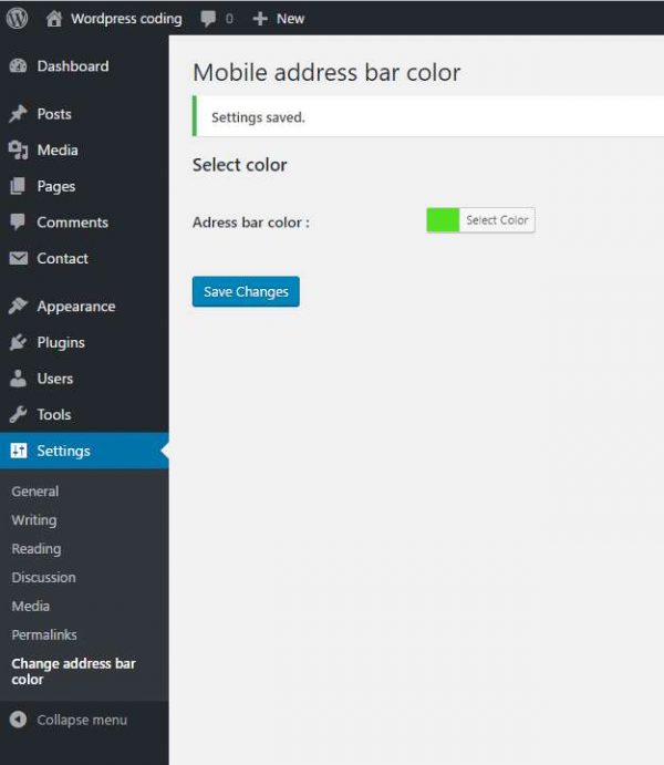 Mobile address bar color changer