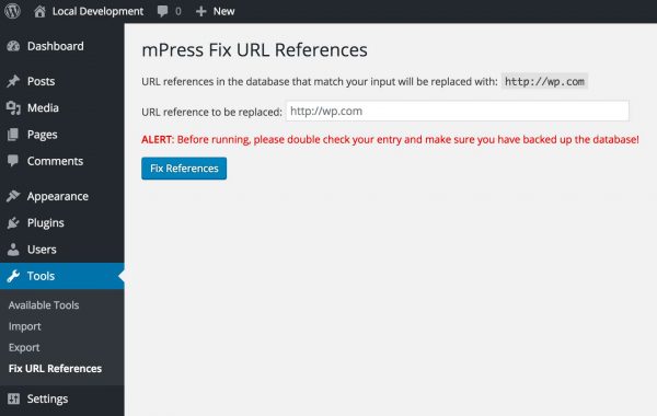 mPress Fix URL References