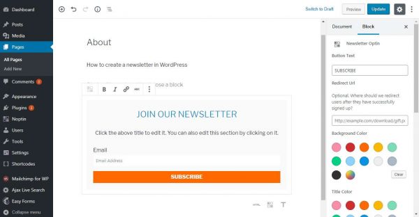 Widgets And Email opt-in popup