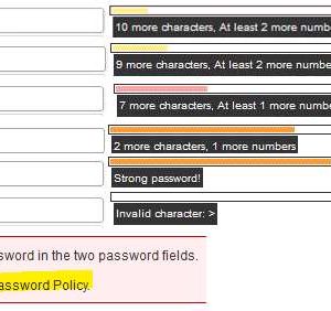 Password Strength Indicator using jQuery and XML