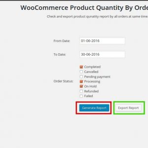 Product Quantity Report By Order for Woocommerce