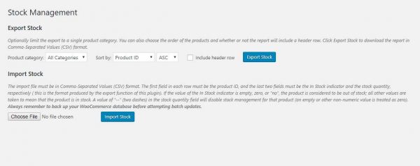 Product Stock Import and Export for WooCommerce