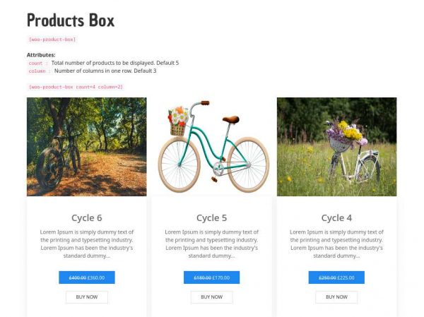 Products Boxes & Slider for Woocommerce