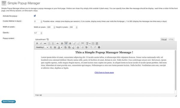 Simple Popup Manager