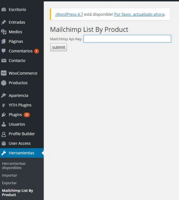 Mailchimp List By Woocommerce Product