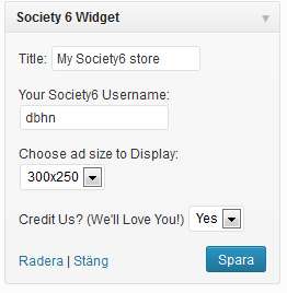 Society6 Widget