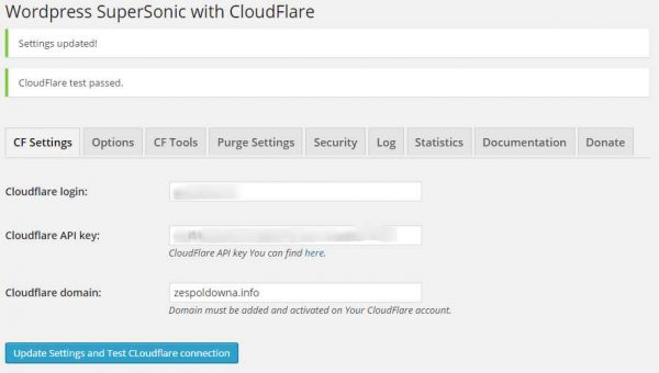 WordPress SuperSonic with CloudFlare