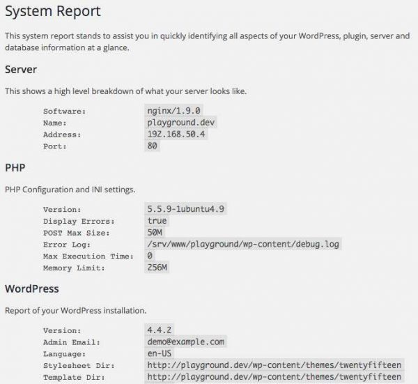 System Report