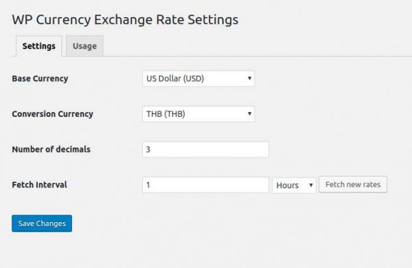 WP Currency Exchange Rate