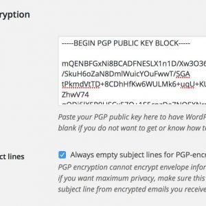 WP PGP Encrypted Emails
