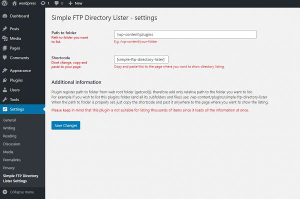 Simple FTP Directory Lister
