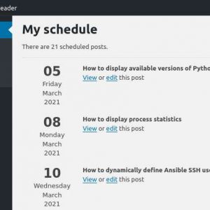 My schedule WordPress plugin