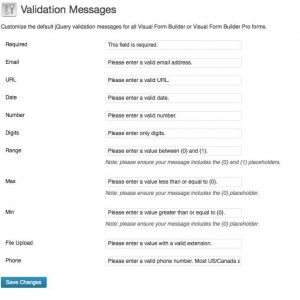 Visual Form Builder â Custom Validation Messages