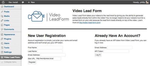Video Lead Form
