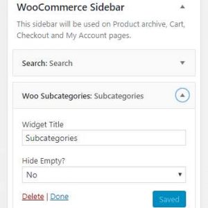 Woocommerce Subcategory Widget