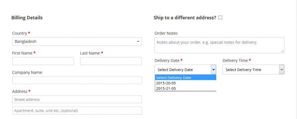 Woocommerce Customer Delivery Date Time Selection