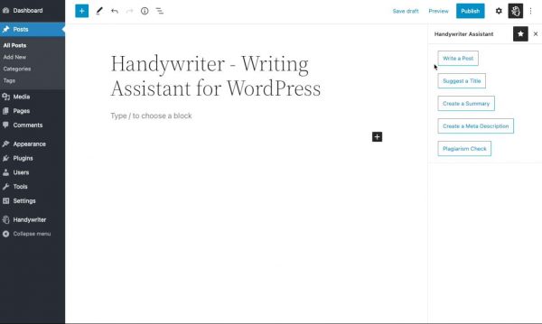 Handywriter â AI-Powered Writing Assistant for WordPress